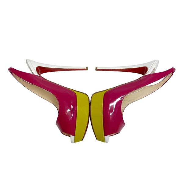 CHRISTIAN LOUBOUTIN Lady Peep Sling 150 Patent Leather in Cyclamen - Picture 7 of 14